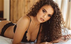 An American actress - Madison Pettis spreads hotness in a black lingerie